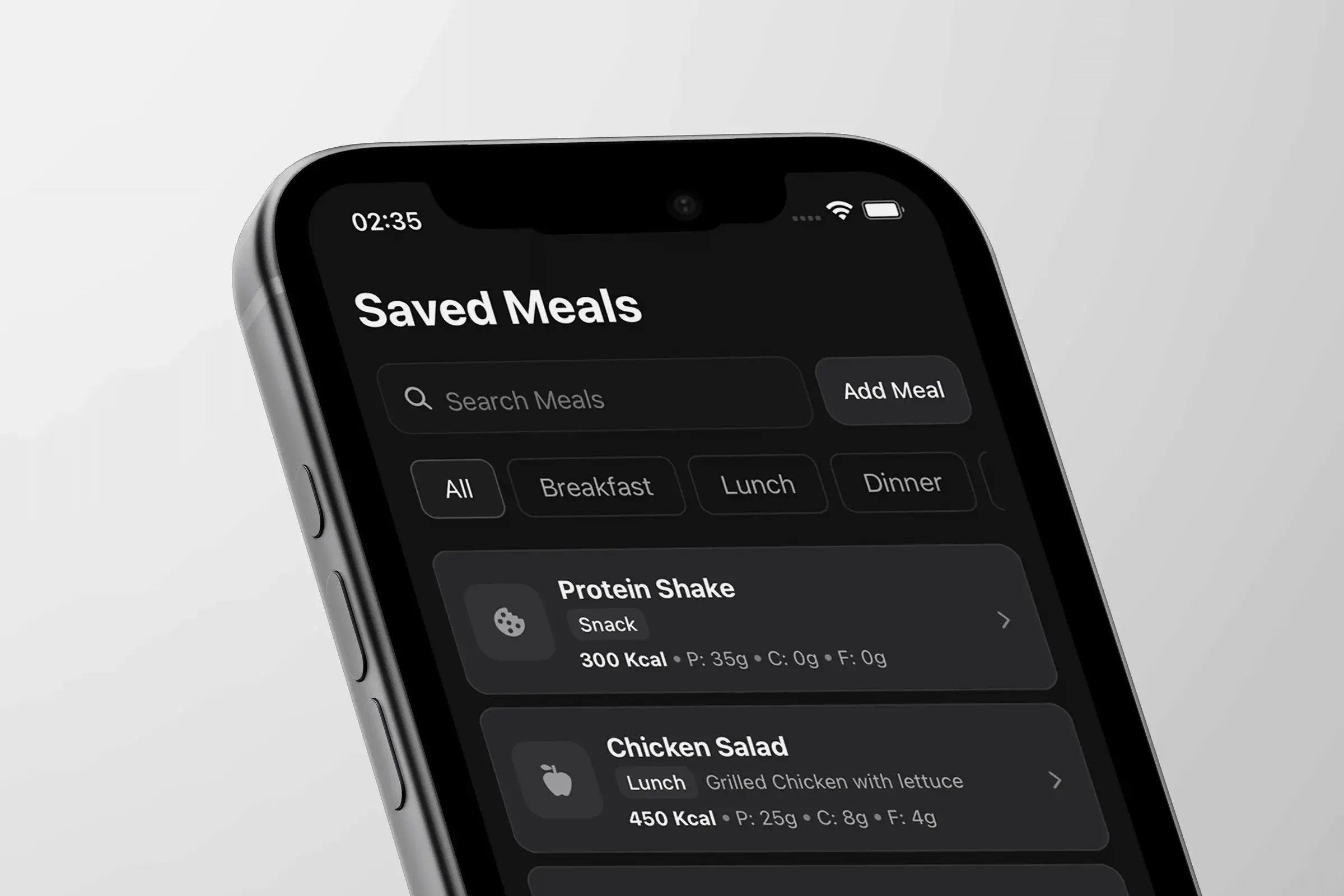 Flowfit meal tracking app shown on a phone