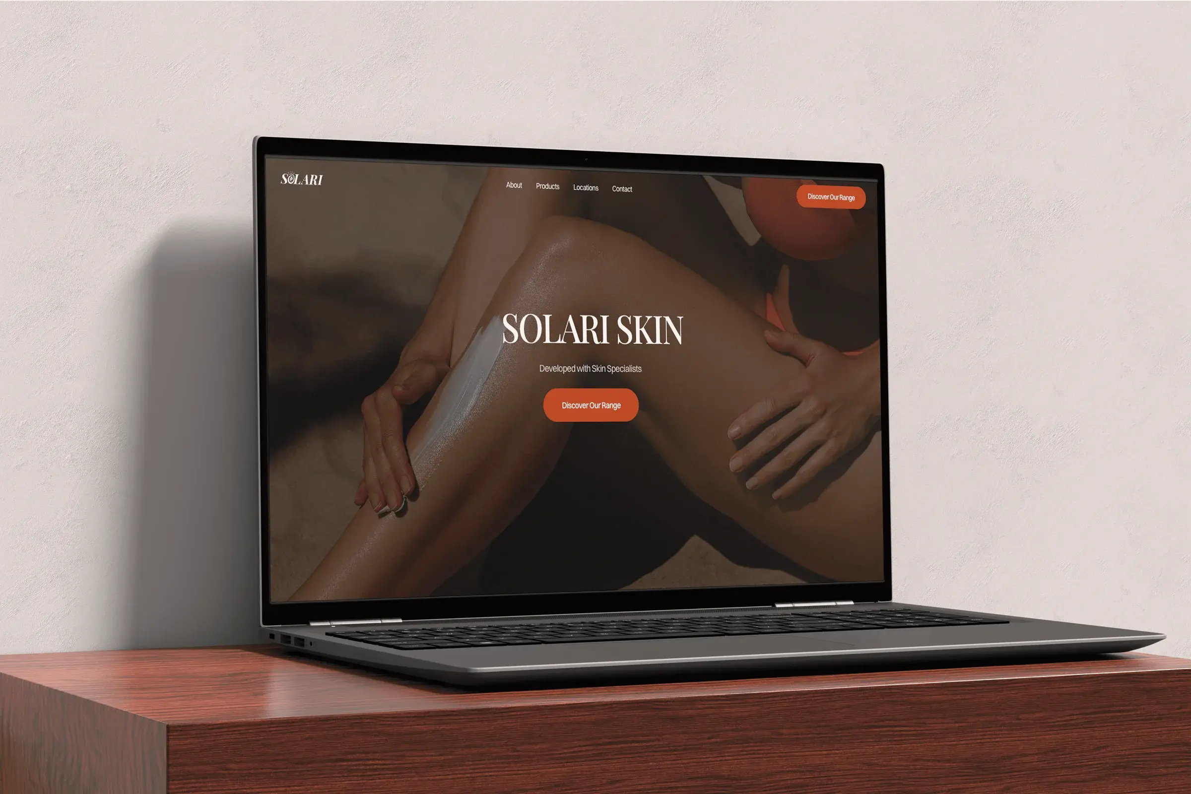 Solari website preview on a laptop
